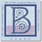 Name Doodles - Square Address Labels/Stickers (Deco Blue)